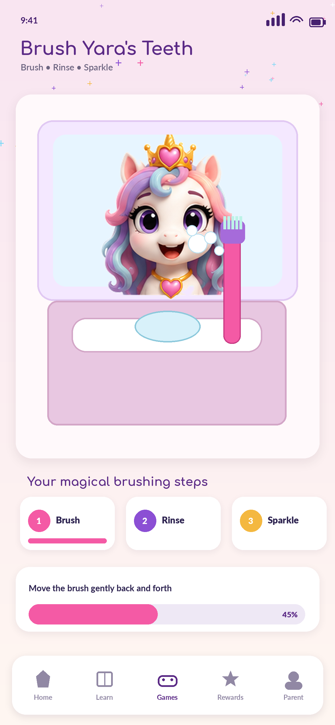 Playful daily routines that build everyday vocabulary.