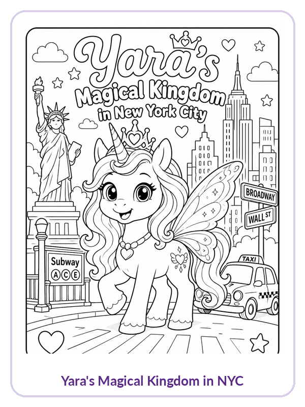 Yara’s Magical Kingdom in NYC coloring page preview